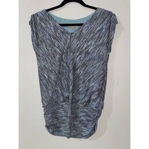 Knox Rose Blue Gray Striped‎ Ruched Tunic Top XS